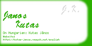 janos kutas business card